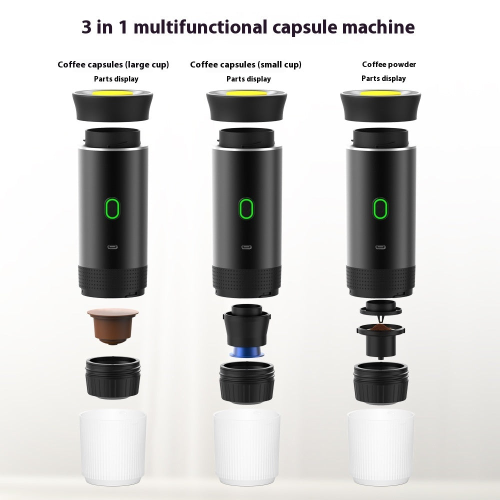 3-in-1 Portable Espresso Maker – Travel-Friendly & Rechargeable